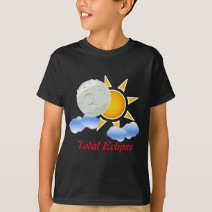 Camiseta básica para niños del eclipse de sol y lu