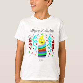 Camiseta básica para niños Felicitaciones con vela
