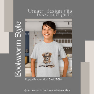 Camiseta básica para niños Puppy Reader