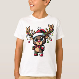 Camiseta básica para niños renos navidades