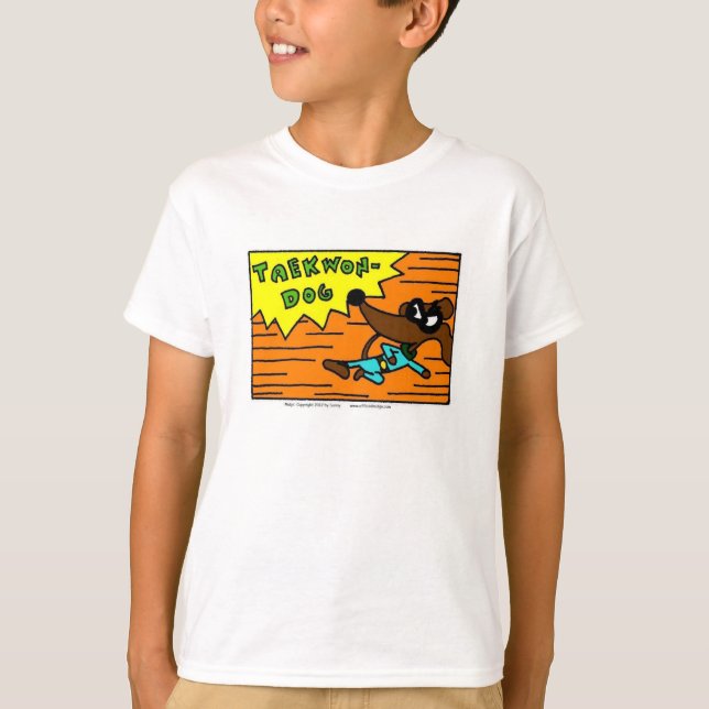 Camiseta básica para niños "TAEKWON-DOG" de tamaño (Anverso)