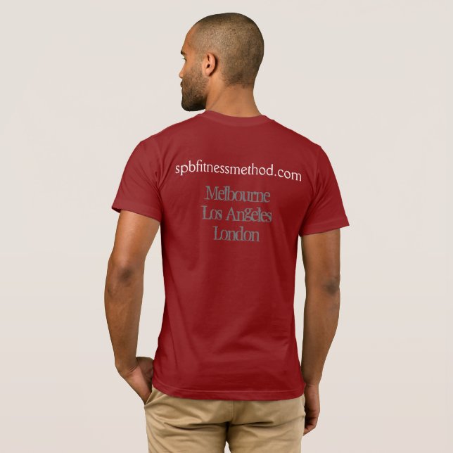Camiseta básica roja del #WellnessWarrior para (Reverso completo)