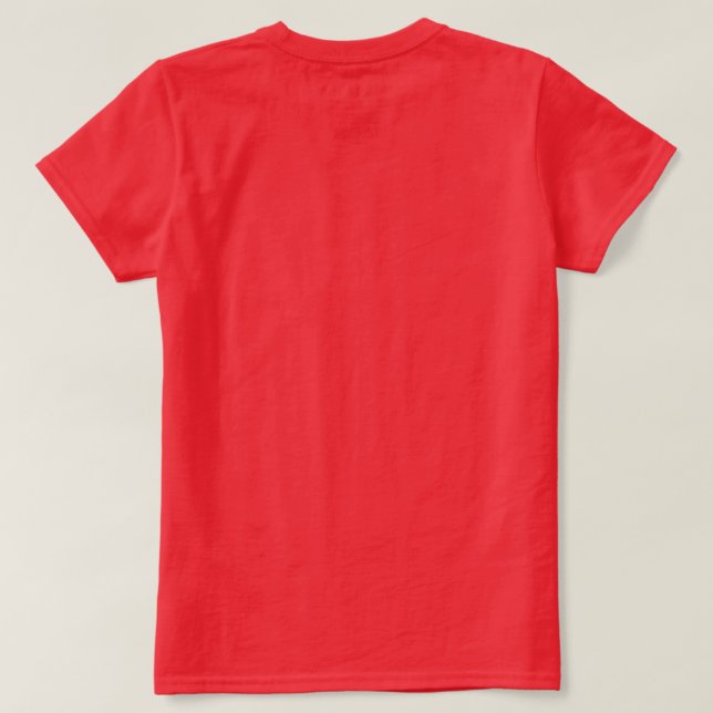 Camiseta básica roja para mujer (Reverso del diseño)