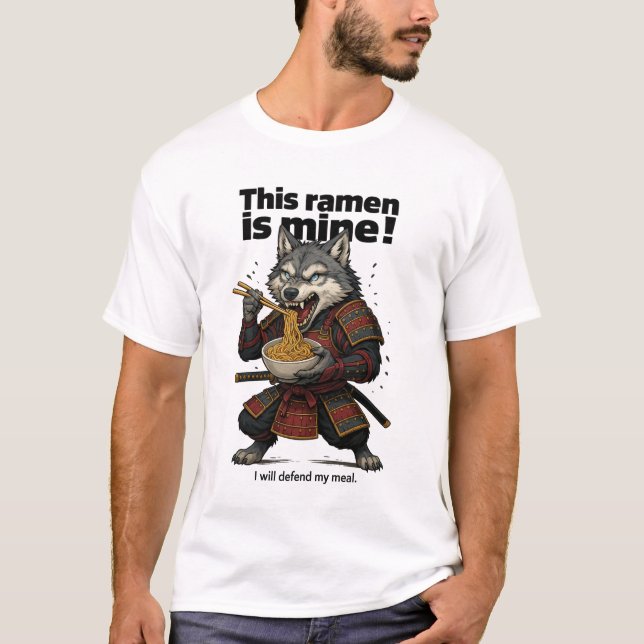 Camiseta básica Samurai Wolf Ramen (Anverso)