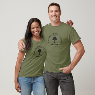 Camiseta Básica Unisex Verde Fatiga Reunión Famili