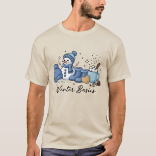 Camiseta Básicos de Invierno Muñeco de Nieve Navidad Clima