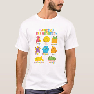 Camiseta Básicos Divertidos de la Geometría de Gatos Matemá