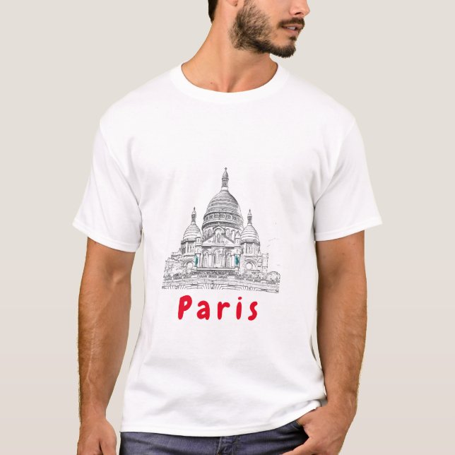 Camiseta Basílica del Sacre Coeur en la colina de Montmartr (Anverso)