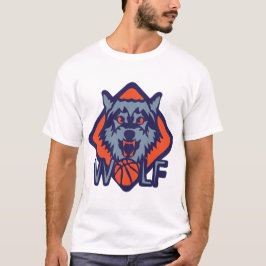 Camiseta basket wolf logo sport animal loup