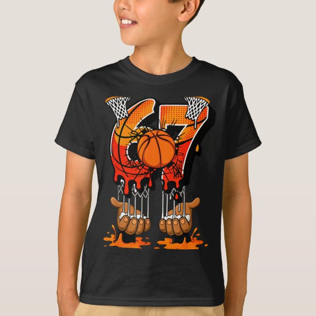 Camiseta Basketball 67 Six Seven 6 7 Boys Funny Gen Alpha M (Anverso)