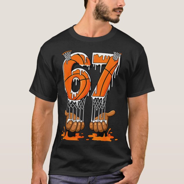 Camiseta Basketball 67 Six Seven Funny Gen Alpha Meme Drip  (Anverso)