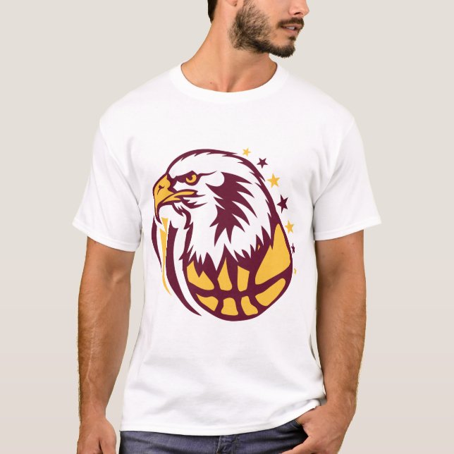 Camiseta basketball aigle logo tete eagle dessin face carto (Anverso)