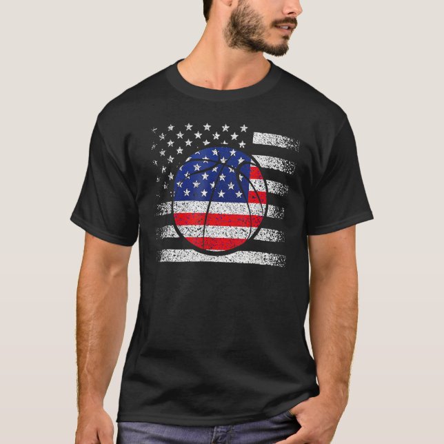 Camiseta Basketball American Flag 4th Of July USA Sports Te (Anverso)
