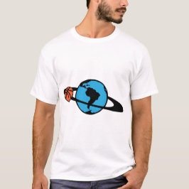 Camiseta basketball anneau planete terre bleu tourne