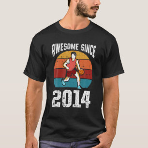 Camiseta Basketball Awesome Since 2014 8Th Birthday 8 Years