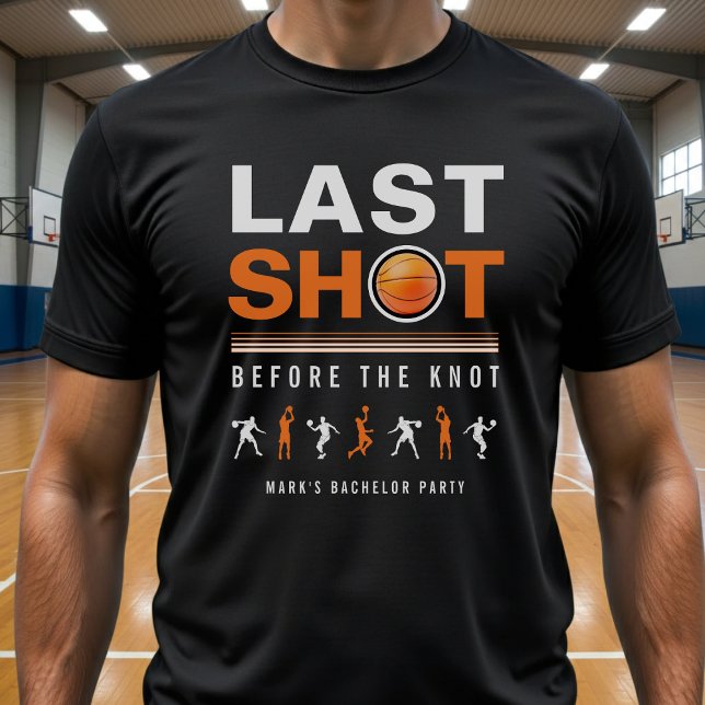 Camiseta Basketball Bachelor Party Last Shot Orange & Black (Subido por el creador)