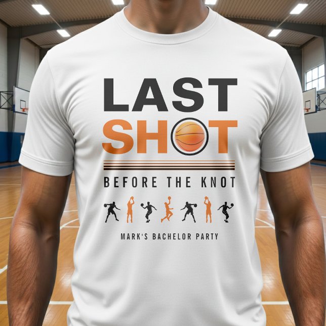 Camiseta Basketball Bachelor Party Last Shot Orange & White (Subido por el creador)