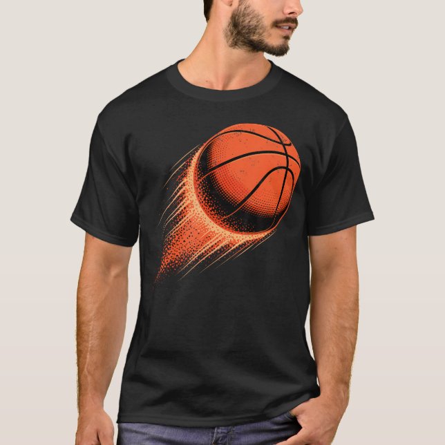 Camiseta Basketball Ball On Fire Basketball Player Fan Dad  (Anverso)