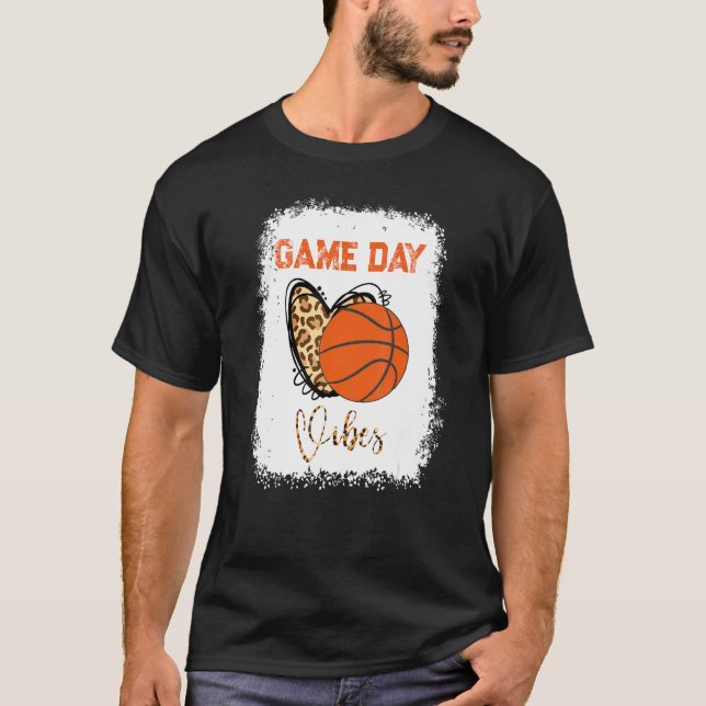 Camiseta Basketball Bleached Game Day Vibes Basketball Mom  (Anverso)