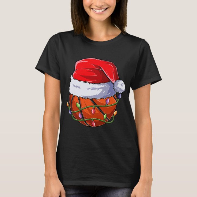 Camiseta Basketball Christmas Boy Apparel, Funny Santa Srt  (Anverso)