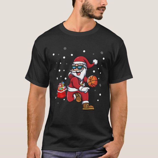 Camiseta Basketball Christmas Pyjamas Matching Family  Xmas (Anverso)