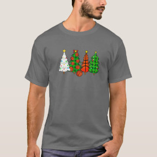Camiseta Basketball Christmas Trees Basketball Player Xmas