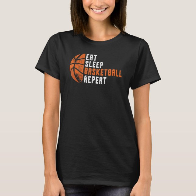 Camiseta Basketball Coach Eat Sleep Basketball Repeat Baske (Anverso)