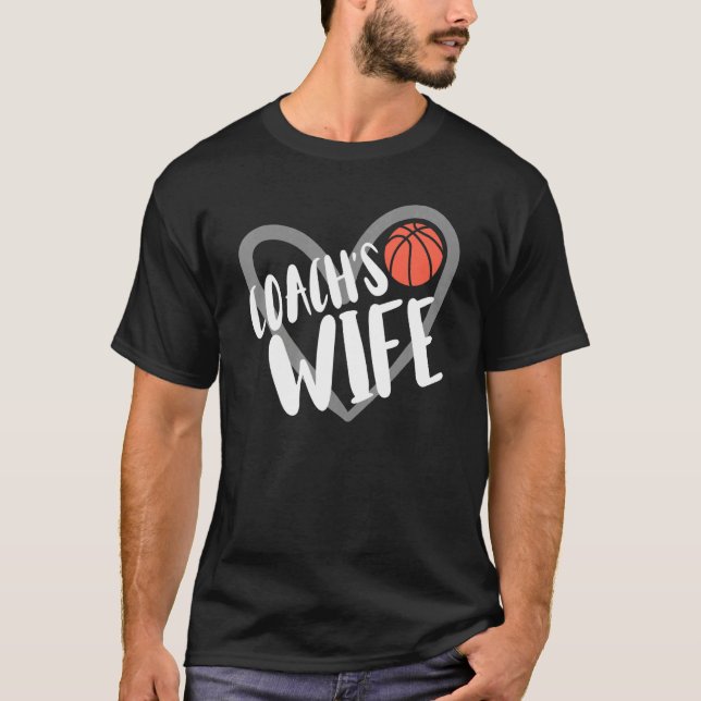 Camiseta Basketball Coach's Wife Heart (Anverso)