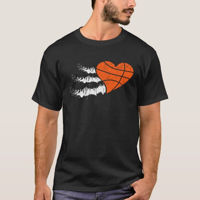Camiseta Basketball Court Happy Valentine's Day Love Relati (Anverso)