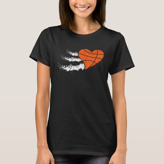 Camiseta Basketball Court Happy Valentine's Day Love Relati (Anverso)