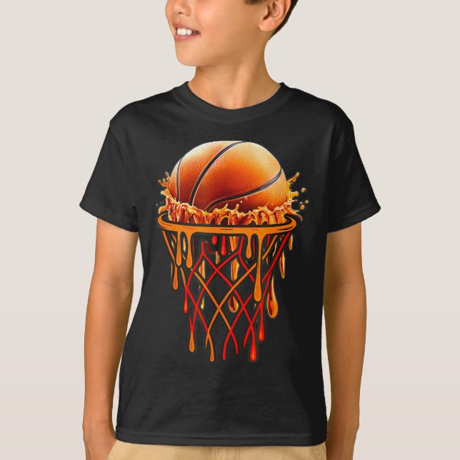 Camiseta Basketball Drip Graphic, Basketball Funny Bruh Gif (Anverso)