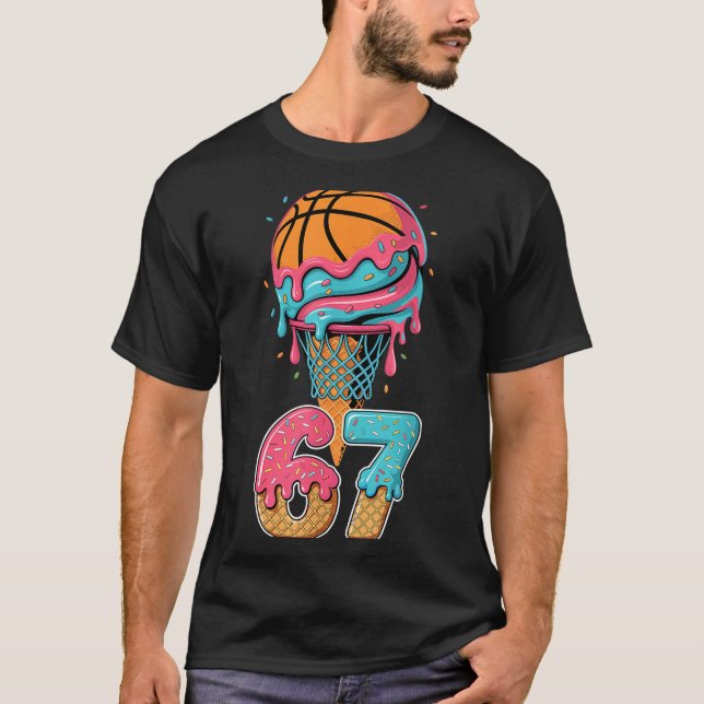Camiseta Basketball Drip Number 67 Player 67th Birthday Ice (Anverso)