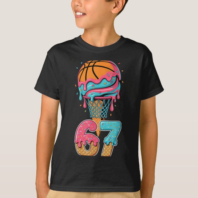 Camiseta Basketball Drip Number 67 Player 67th Birthday Ice (Anverso)