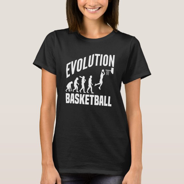 Camiseta Basketball Evolution From Monkey To Men BBall Dunk (Anverso)