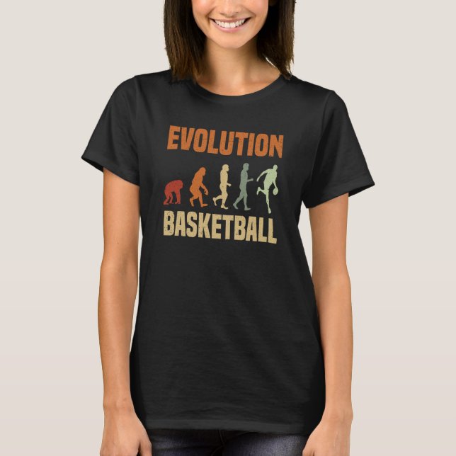 Camiseta Basketball Evolution From Monkey To Men BBall Dunk (Anverso)
