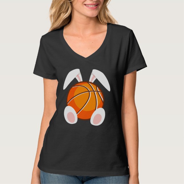 Camiseta Basketball fans Easter Bunny Happy Easter Basketba (Anverso)