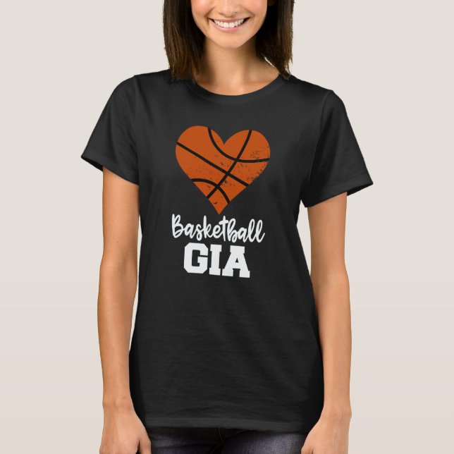 Camiseta Basketball Gia Basketball Heart Grandma Gia (Anverso)