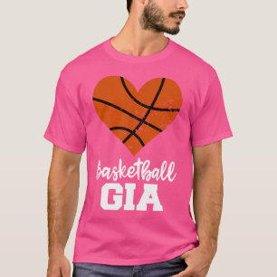 Camiseta Basketball Gia Funny Basketball Heart Grandma Gia