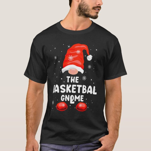 Camiseta Basketball Gnome Buffalo Plaid Matching Family Chr (Anverso)