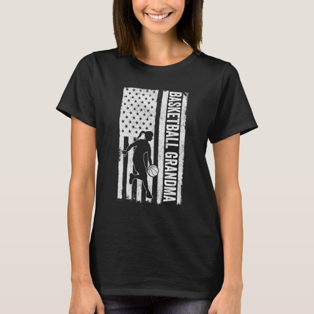 Camiseta Basketball Grandma USA Flag Basketball Team Fan Fa (Anverso)