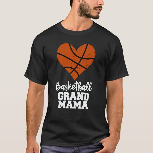 Camiseta Basketball Grandmama Basketball Heart Grandma (Anverso)