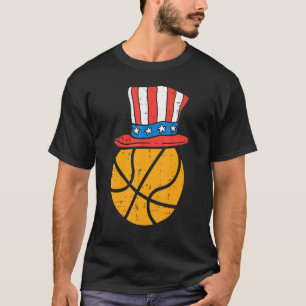 Camiseta Basketball Hat Us American Flag Sports 4th Of July