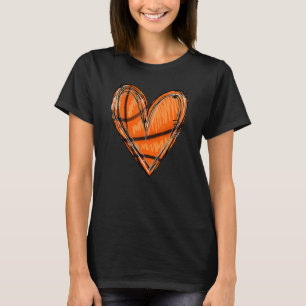 Camiseta Basketball Heart Love Basketball Game Day Vibes Mo