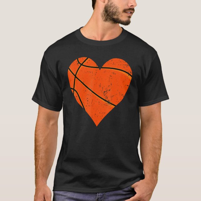 Camiseta Basketball Heart Love Sport Player Coach Kids Vale (Anverso)