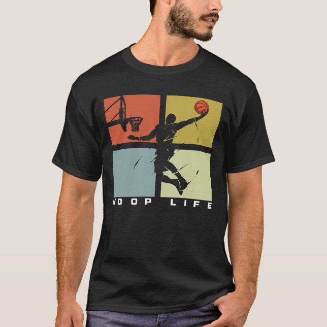 Camiseta Basketball Hoop Life Basketball Player Retro (Anverso)