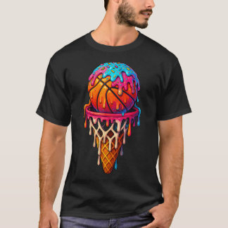 Camiseta Basketball Ice Cream Drip For Boys Girls Youth Bas