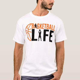 Camiseta Basketball Life Sports Typography Cool Hoop Player