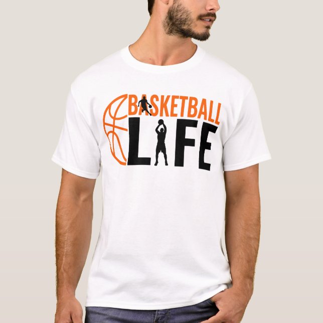 Camiseta Basketball Life Sports Typography Cool Hoop Player (Anverso)