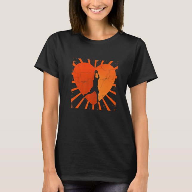 Camiseta Basketball Love Hoops Ball Life Bball Dunk Heart (Anverso)