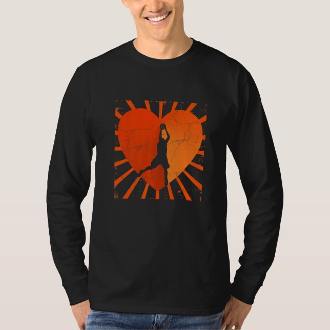 Camiseta Basketball Love Hoops Ball Life Bball Dunk Heart (Anverso)